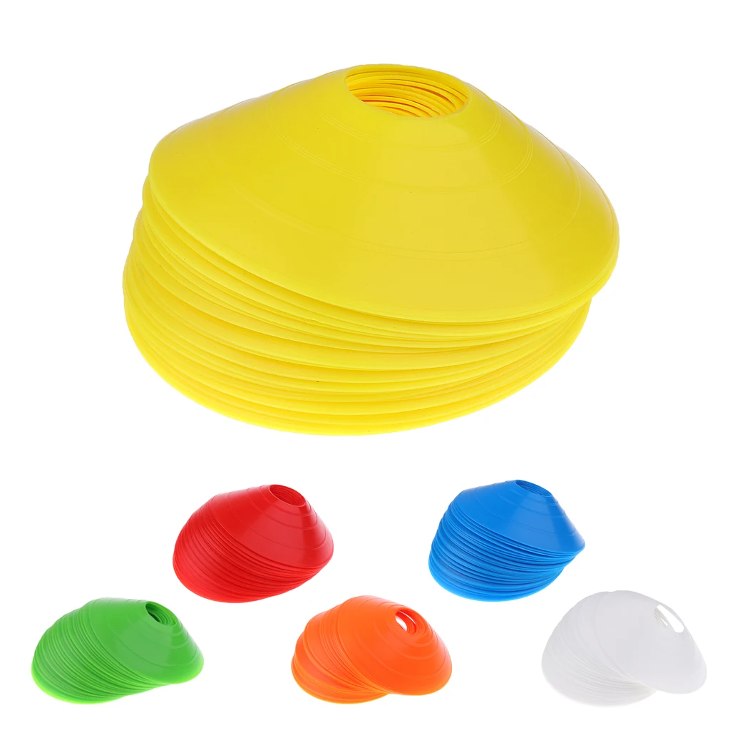 

25 Pieces/Pack Sport Soccer Mini Disc Cones Boundary Marker Saucer Agility Training Bright Colors