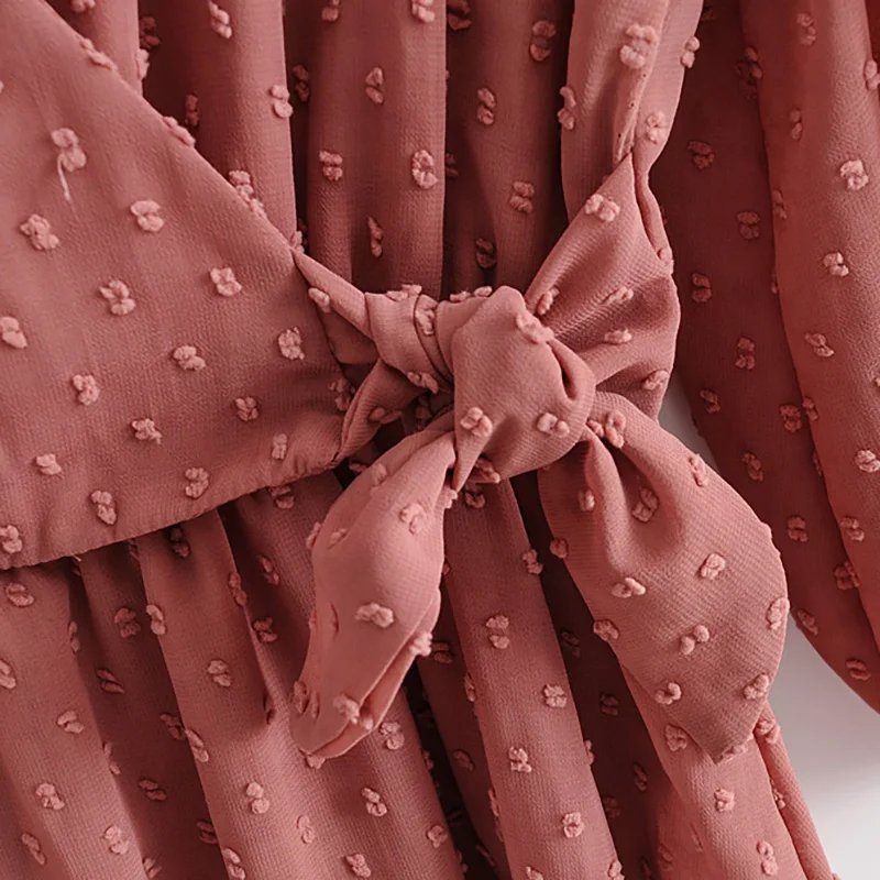 

2021 Summer Women Ruffles Lace Chiffon Dress Boho Mini Beach Dress Three Quarter Sleeve Ladies Party Dresses Vestido