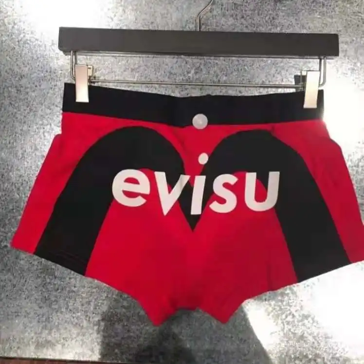 Новые полки Аутентичные Evisu повседневные мужские Tide бренд-Боксер Дышащие Боксеры хлопок печати мода боксер короткий жилет