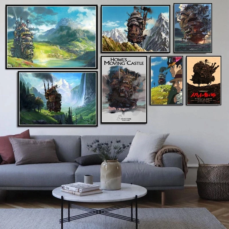 

Collection Howl Moving Castle Miyazaki Japan Anime Canvas Painting Nordic Home Decor Poster Living Room Prints Wall Art Pictures