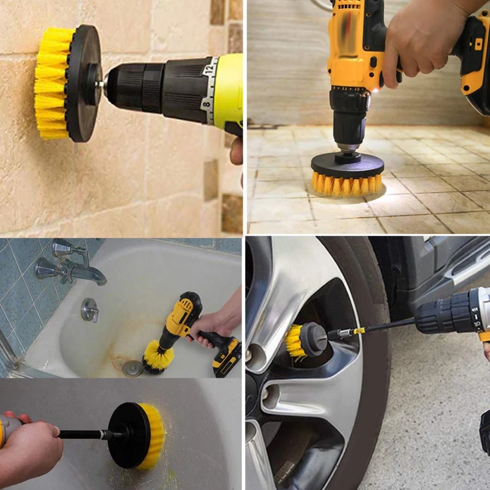 

14 Pcs Untior Boor Borstel Set Power Scrubber Borstel Auto Polijstmachine Badkamer Cleaning Kit Met Extender Keuken Clean Tool