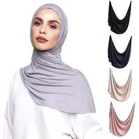 10pcs jersey hijab scarf stretchy cotton shawl solid color with good stitch soft modal turban head wraps for 170x60cm