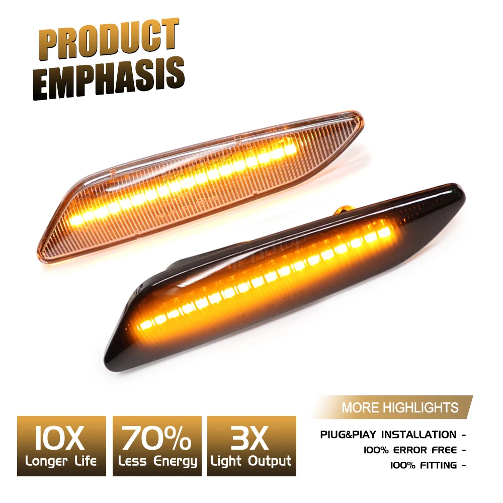 

Lighting Dynamic Turn Signal For Lancia Delta MK3 Ypsilon Fiat Tipo Chrysler For Alfa Romeo 156 Led Dynamic Side Marker Lights