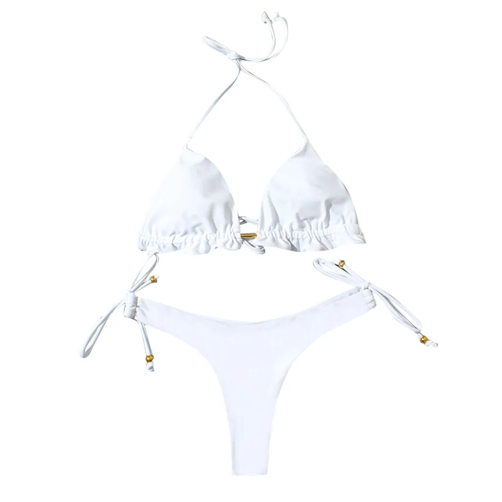 

Sexy Brazilian Biquini 2021 Women Swimwear Halter Neck Swimsuit Female Two-pieces Bikini Set Bathing Suit Maillot De Bain