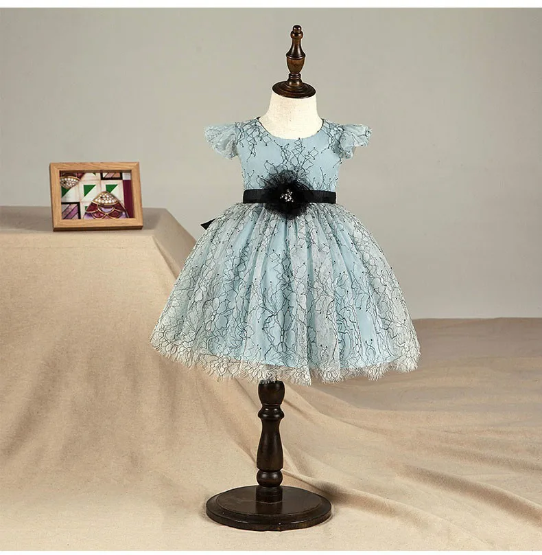 Flower Baby Girl Christmas Dress Blue Toddler Tutu Wedding Birthday Princess For Girls Children's Costume Teenager Gown | Детская