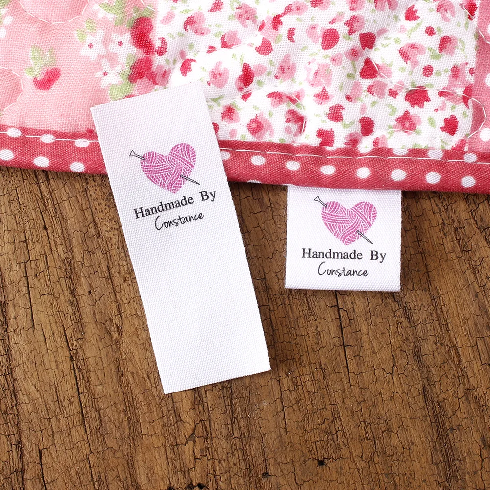 

Personalized Labels, Garment Tags, For Handmade Items, Customise text, 25mm x 70mm, Sewing Knitted Crochet (MD1050)