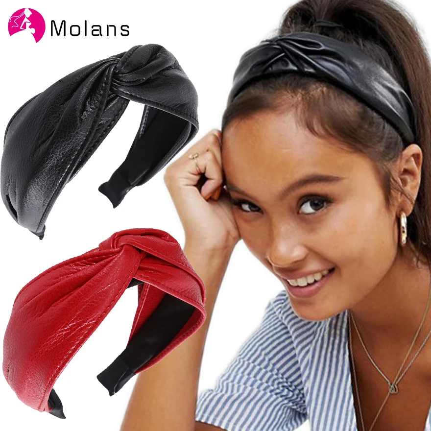 Новинка от Molans искусственная кожа ободок для женщин аксессуары волос Новые