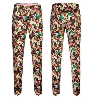 Мужской костюм с цветочным принтом куртка со штанами рождественские вечерние