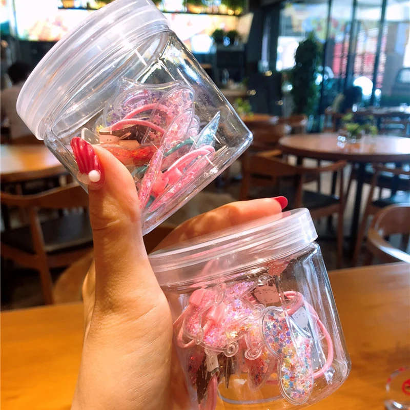 Детская прозрачная эластичная лента для волос из ПВХ с блестками 1 комплект милые