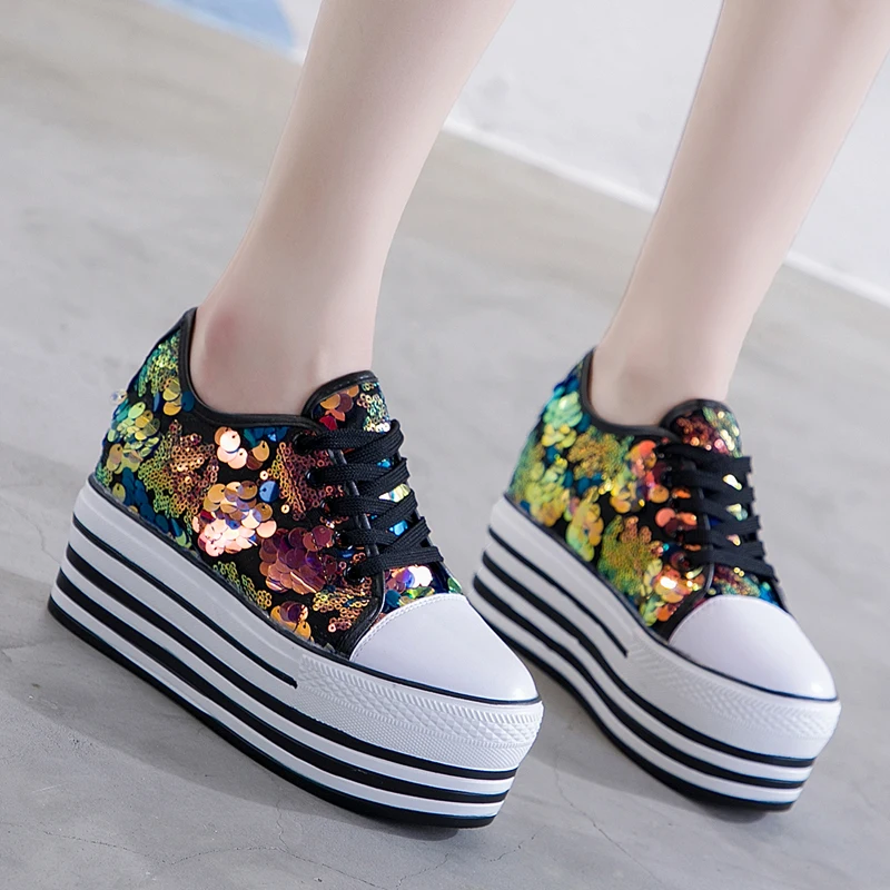 

Flat Platform Shoes Women Sneakers 2021 Spring Autumn Thick Sole Women Fashion Chunky Sneakers Female Autumn Shoe Sneaker 9cm
