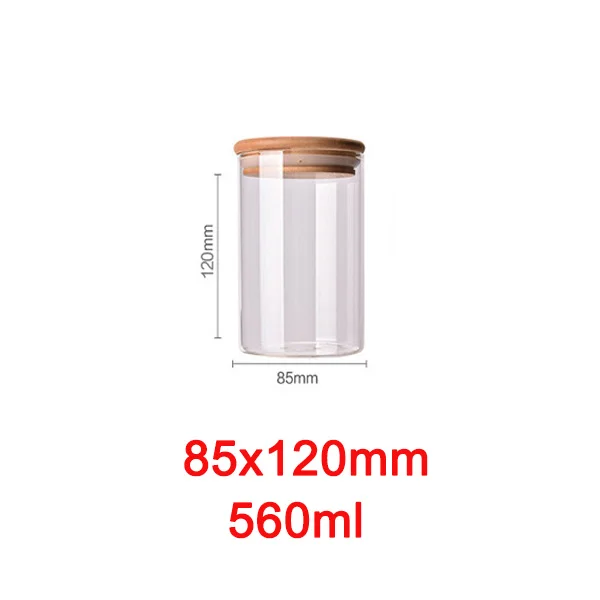 85x120mm Стеклянная бутылка для хранения пищевых продуктов канистра для кухонных контейнеров банка с крышкой коробки специй Чай вакуумные крышки сахара миска-контейнер - Цвет: 85x120mm