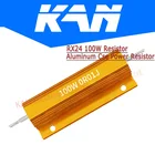 100 Вт 0,01  100K Алюминиевый мощный металлический корпус чехол проволочный резистор 0,1 0,5 1 1,5 2 6 8 10 20 100 150 200 300 1K 10K Ом RX24