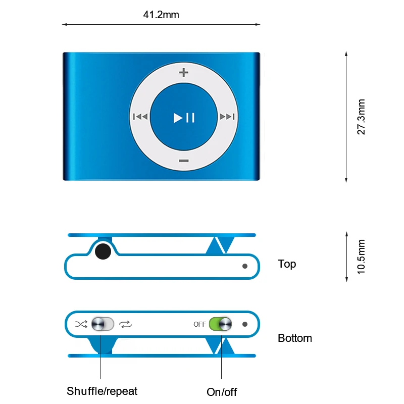 Мини Портативный MP3 музыкальный плеер Светильник Зажим Hifi Водонепроницаемый