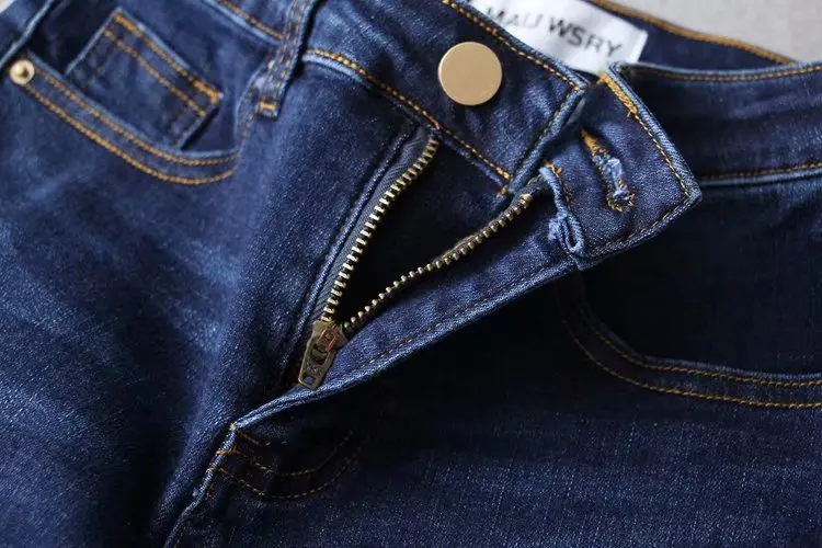 Женские джинсы-карандаш ZA голубые облегающие повседневные длинные брюки с