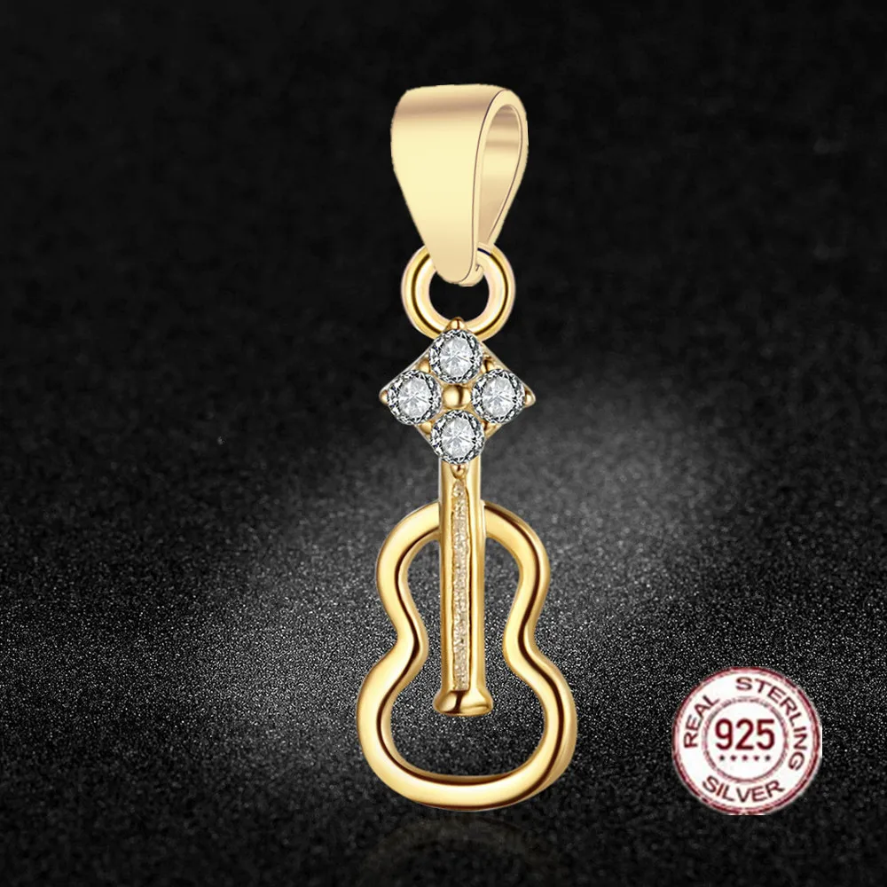 HMSFELY 925 стерлингового серебра Очаровательная гитара кулон DIY браслет аксессуары