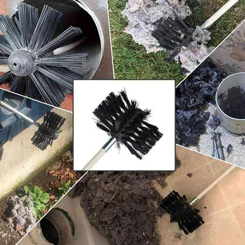 

9Pcs Set Chimney Sweeping Brush, Flue Cleaning Brush and Rod Set, Soot Cleaning Stick Set, Pipe Dredging Brush