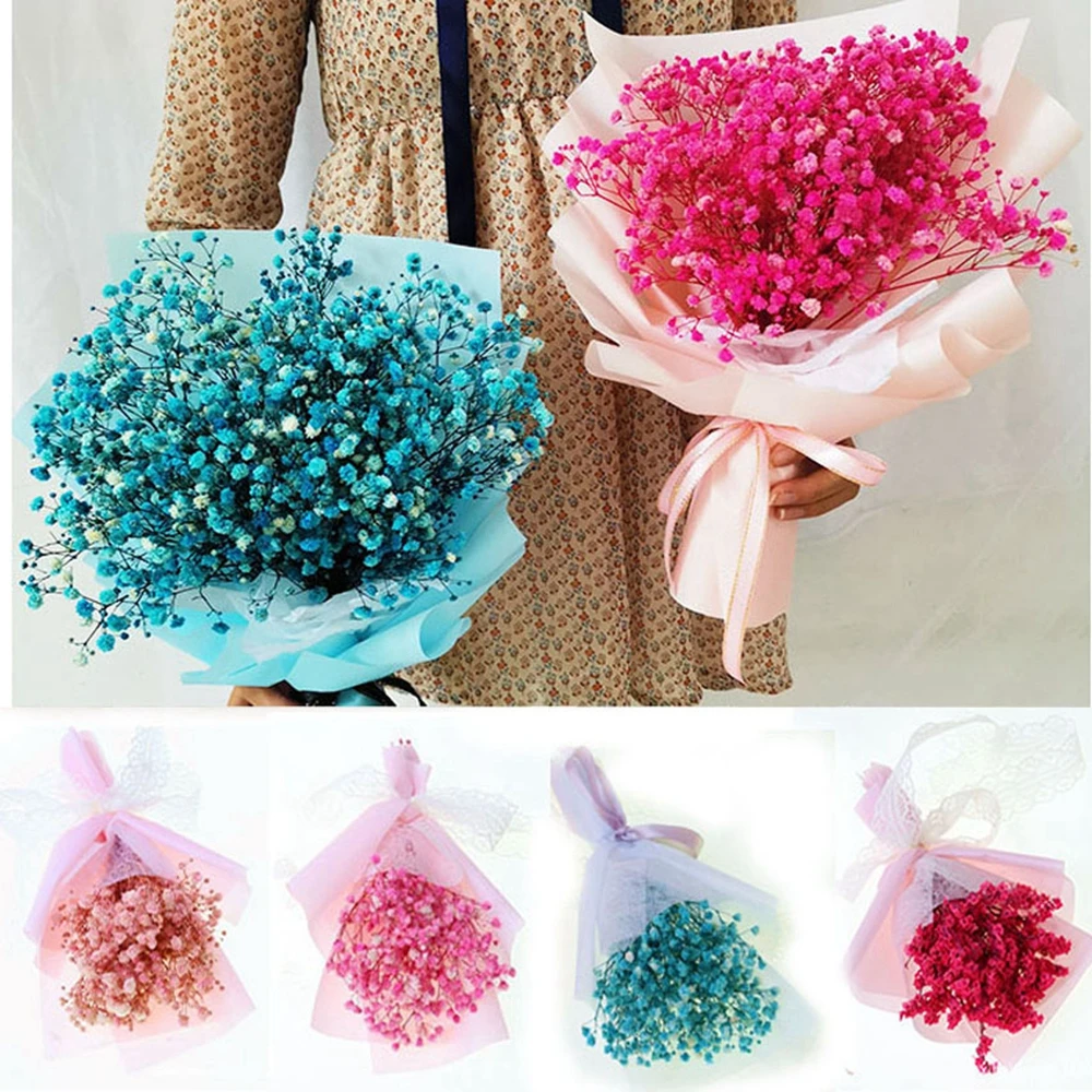

Parts Bouquet Gift Box Decoration Real Happy Flower Natural Dried Flowers Photo Backdrop Decor Press Mini Decorative