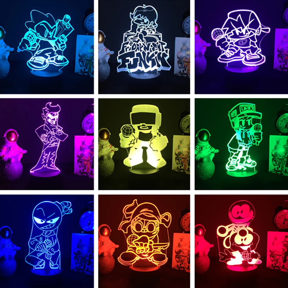 

Friday Night Funkin Figure Game LED Night Light Pico Figure Table Lamp For Bedroom Decor Bedside Nightlight Kids Birthday Gift