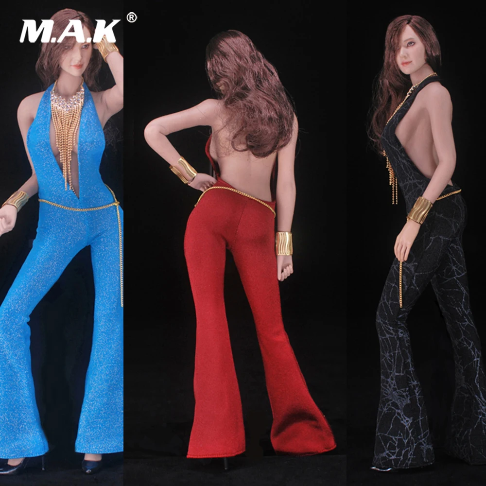 Пикантный винтажный комбинезон для девушек x в стиле диско FT010 1/6 одежда ткань 12