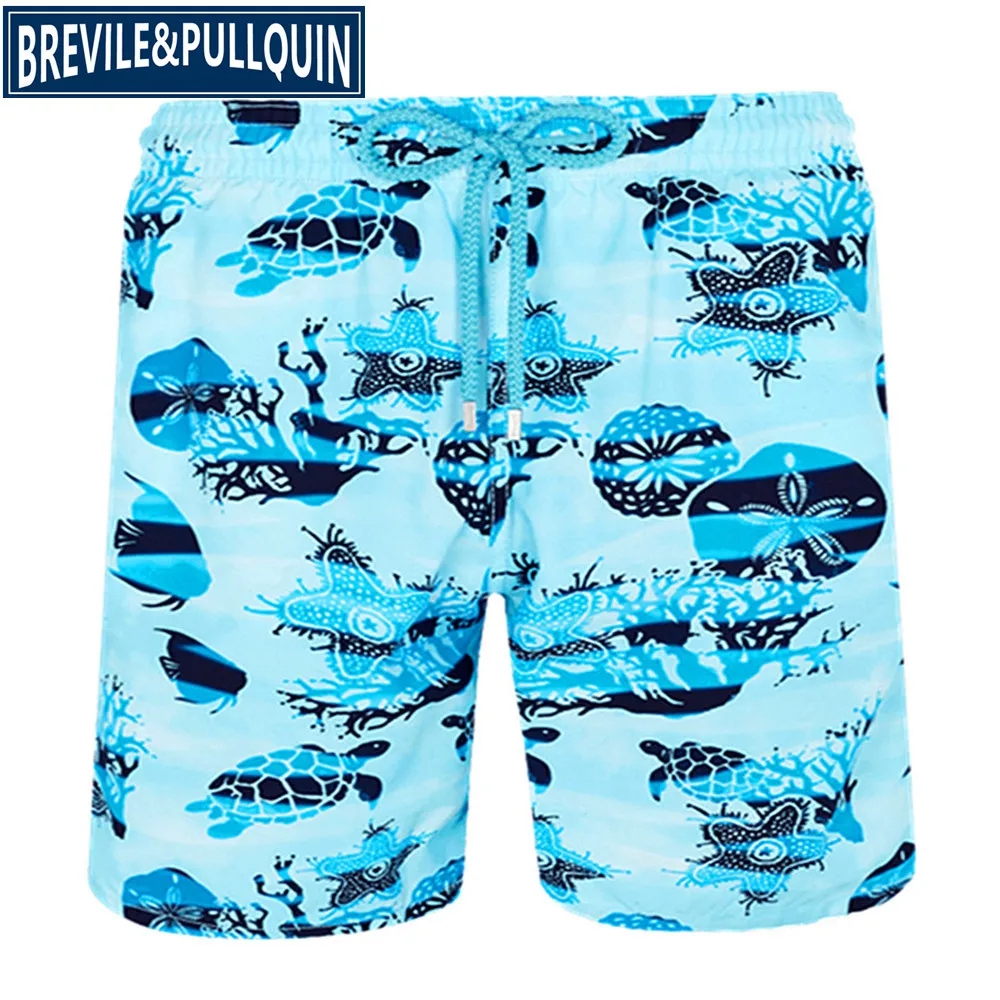 X Бренд Brevile pullquin пляжные обшитые мужские шорты Черепашки купальная одежда бермуды сексуальные взрослые бордшорты быстросохнущие панды шорты - Цвет: X