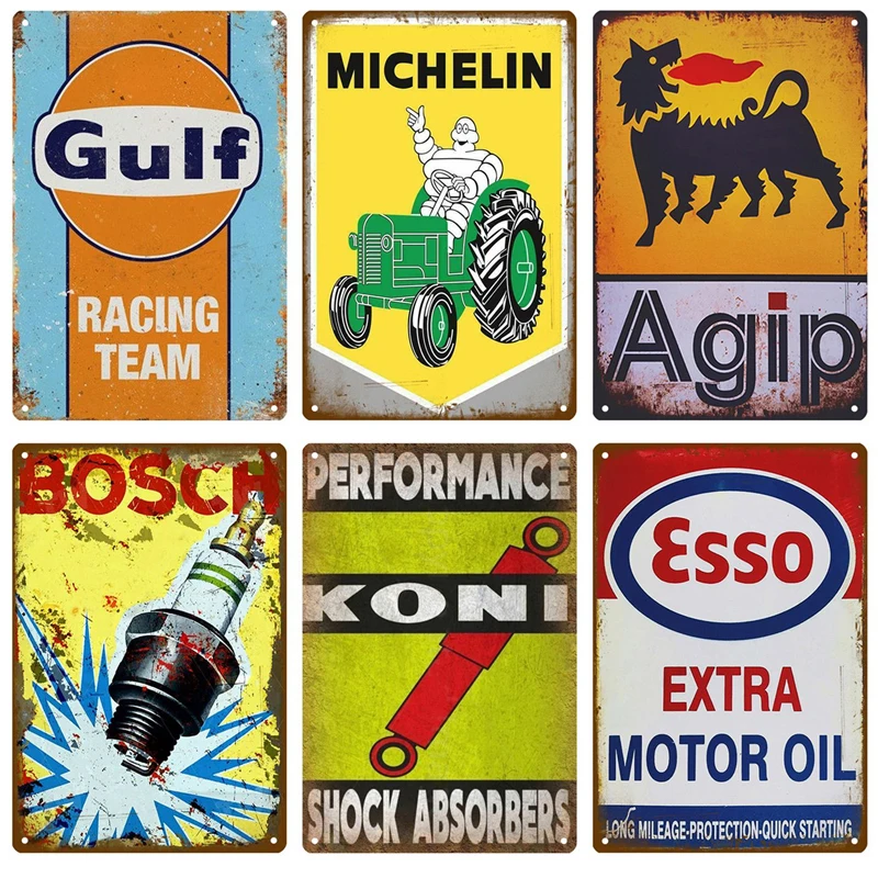 

Ретро-автомобили, голф AGIP Bosch, металлическая фотосессия, металлическая фотография, Декор, плакаты, мужская пещера, потертый шик