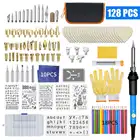 Комплект электрического паяльника 128 шт.компл. 60 Вт, ручка для сжигания дерева, набор электрического паяльника, инструменты для резьбы, набор для сварки