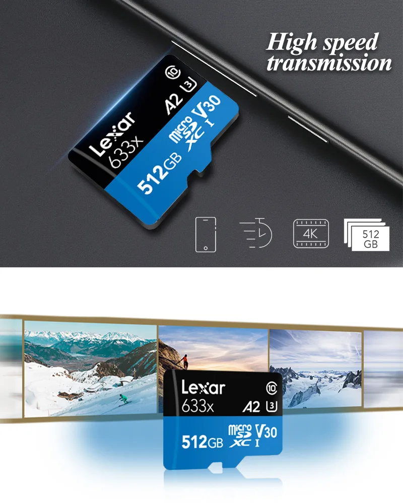 Lexar 128 Гб Micro SD 16 ГБ 32 ГБ карта памяти высокая скорость до Макс 95 м/с 64 Гб класс 10 633x картао де Мемория TF флэш-карта