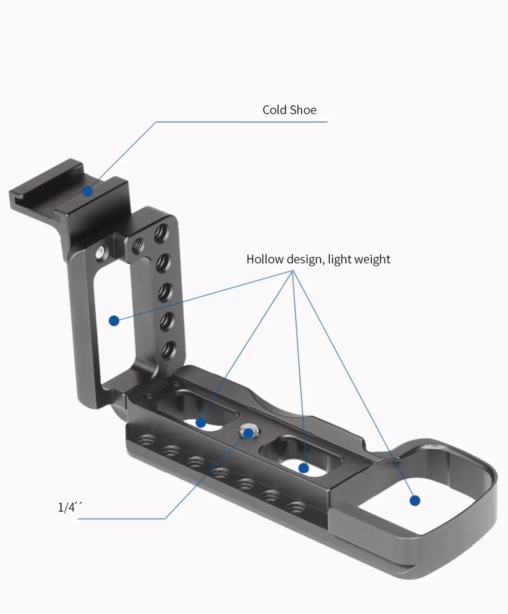 CNC алюминий вертикальная съемка Quick Release L пластина Кронштейн держатель рукоятка для sony A6400 Dslr камера Поддержка с холодным башмаком