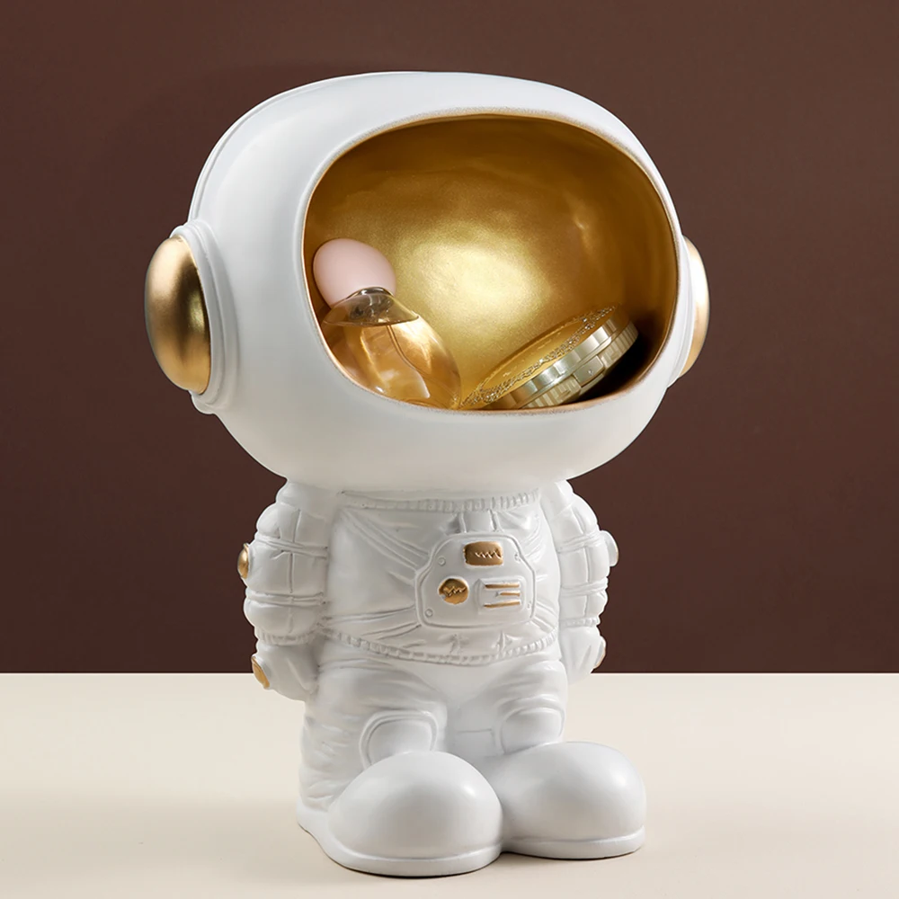

Nordic Resin Astronaut Sculpture Creative Spacemen Figurine Makeup Candy Storage Box Statue Home Living Room Decoration Ornament