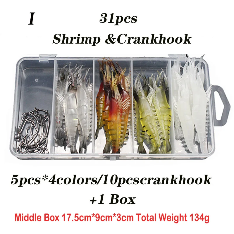 New Silicone Bait Fishing Lure Set Soft Lure Kit Shrimp Wobblers On Pike Shad Trout Bass Worm Trolls Isca Artifical Pesca Tackle - Цвет: Прозрачный