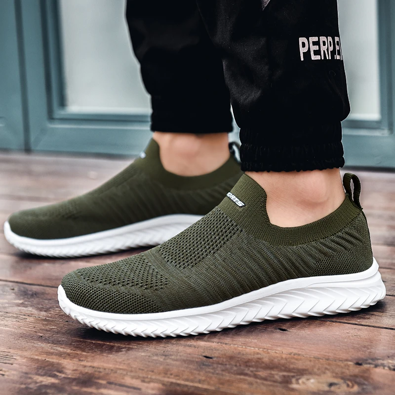 

Women Flat Shoes 2021 Knit Breathable Woman Casual Vulcanized Shoes Female Mesh Soft Slip On Sock Shoes Fashion Ladies Sneaker