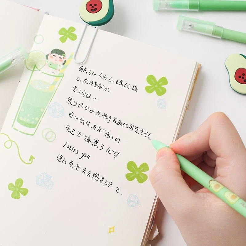 4 шт./компл. гелевая ручка с авокадо фруктовая нейтральная 0 5 мм фоторучка для