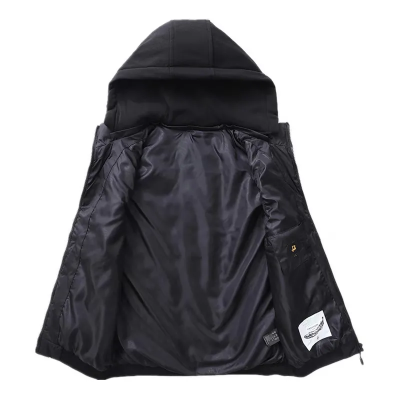 

New style down cotton vest men's fall/winter hooded cotton jacket Korean style trend thick waistcoat