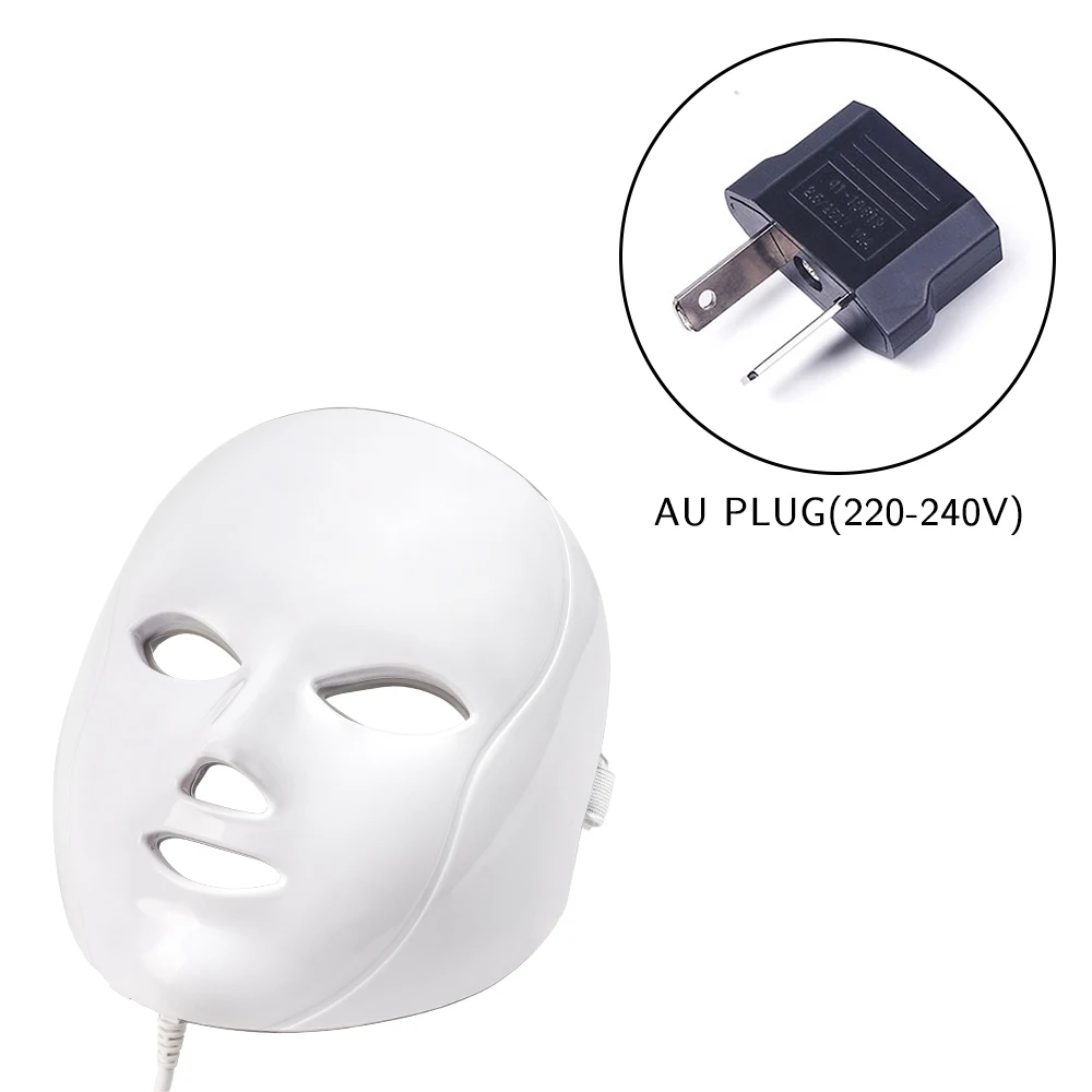 AU plug Deciniee beauty Фотон светодиодный маска для лица терапия 7 цветов светильник для ухода за кожей омоложение морщин удаление акне уход за лицом Красота спа - Цвет: AU plug