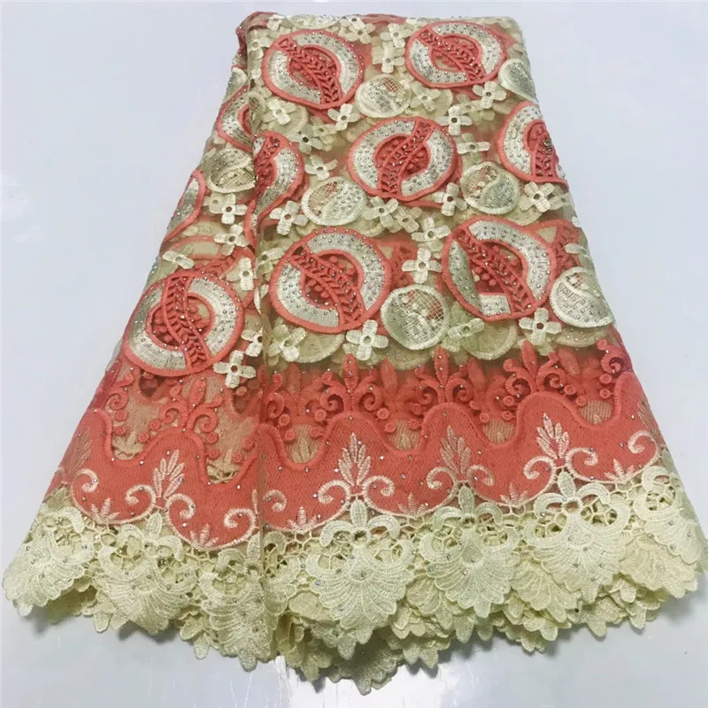 

African Lace Fabric Embroidered with Stones Nigerian Fabric Lace for Wedding High Quality French Tulle Lace Fabric For Dress