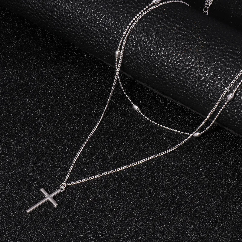 2020 новое многослойное Серебряное колье с подвеской в виде Креста для женщин и