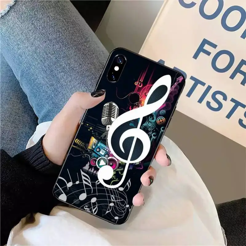 

Retro music notes art Phone Case For Xiaomi Redmi note 7 8 9 t max3 s 10 pro lite funda shell coque cover