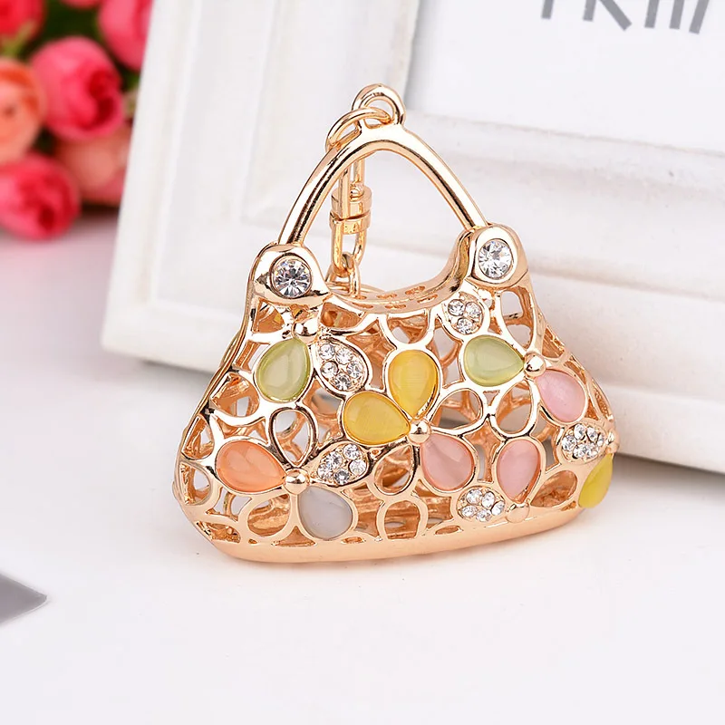 Креативный Opals сумочка металлический брелок модные брелоки сплав брелок женский очаровательный кулон для сумки автомобильные брелоки оптом