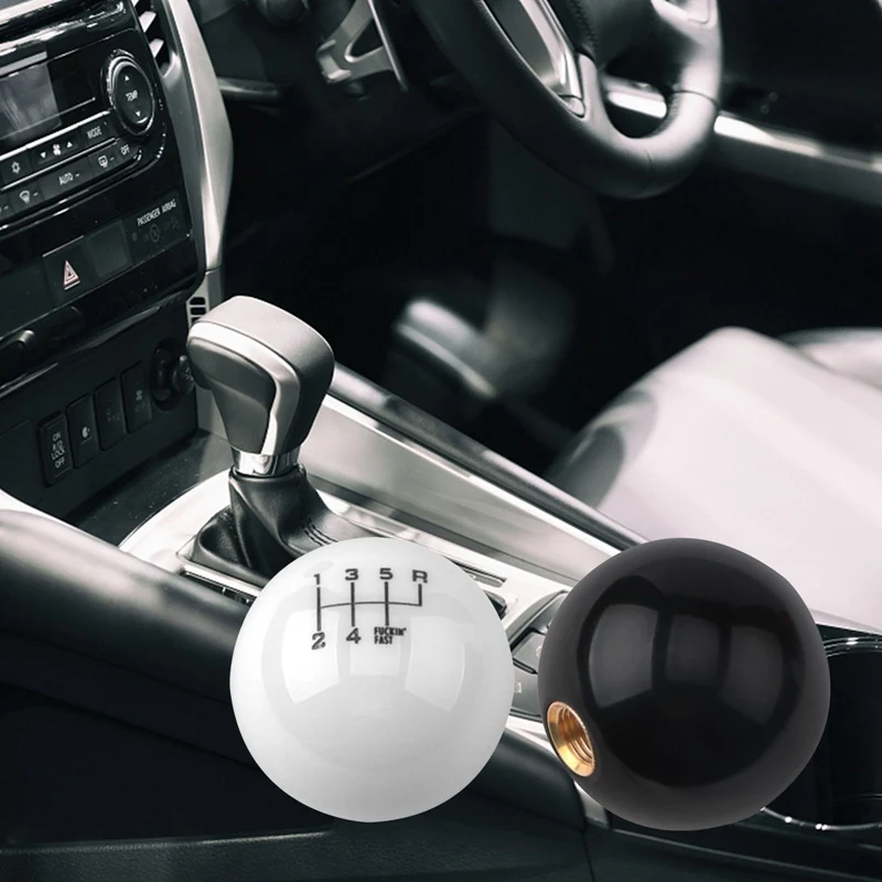 

Car Manual Gear Knob Auto 5 Speed Fast Round Ball Gear Shift Knob Lever M8 M10 M12 Thread Car Gear Shift Lever Head
