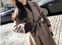 xnxee autumn and winter woolen coat female long section student korean version double sided