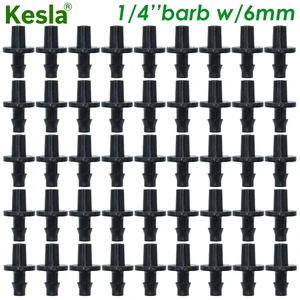 Садовый капельный полив KESLA, быстрый соединитель с одной зазубриной, 50 шт., 14 дюйма, адаптер для орошения, 47 мм, плоское Капельное соединение 6 мм
