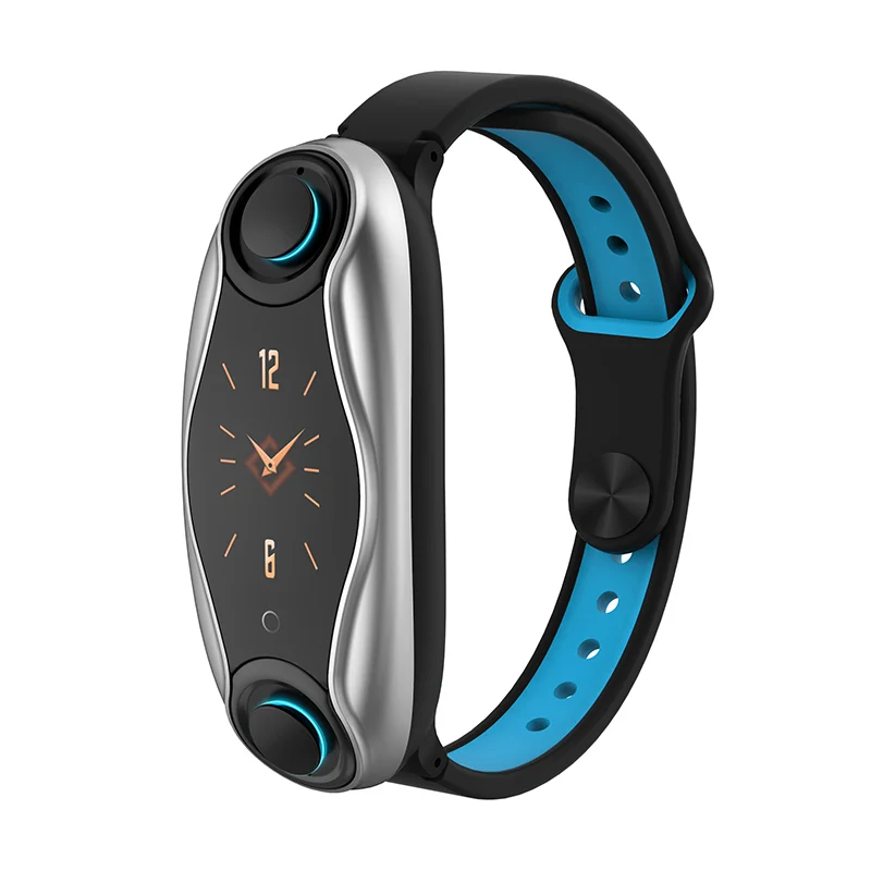 blue Смарт-часы LEMFO LT04, Bluetooth наушники с пульсометром, фитнес-трекер, кровяное давление, BT звонки, умные часы для IOS, Android Phone - Цвет: blue