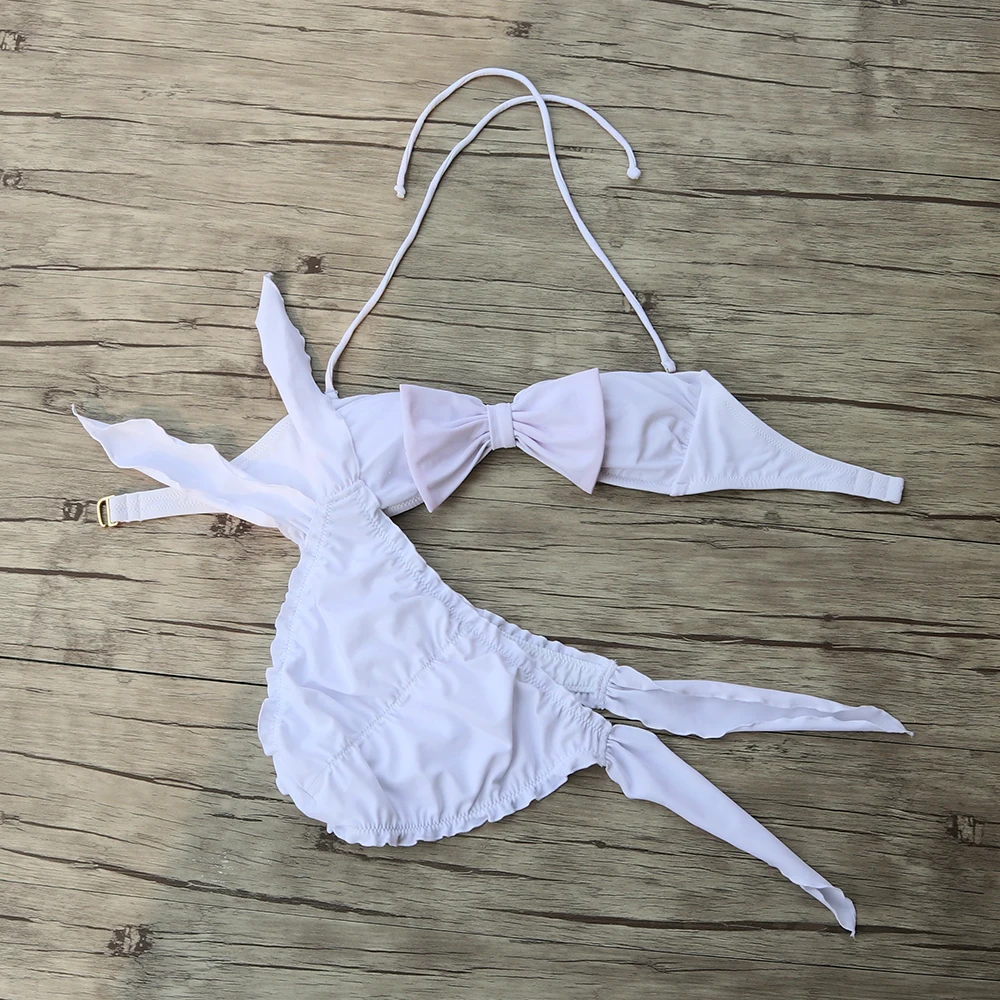 Красивые! Комплекты бикини для женщин купальники пляжная одежда белый бант