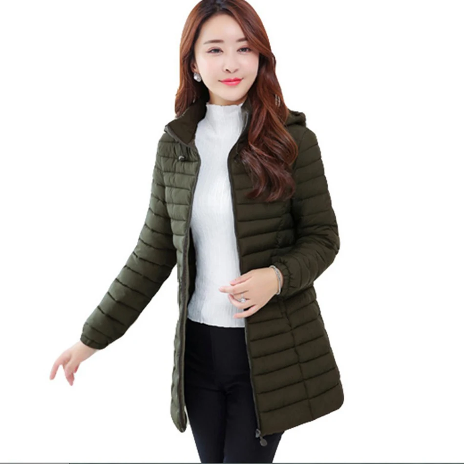 Женская парка с капюшоном Длинная утепленная из хлопка размеры 6XL для