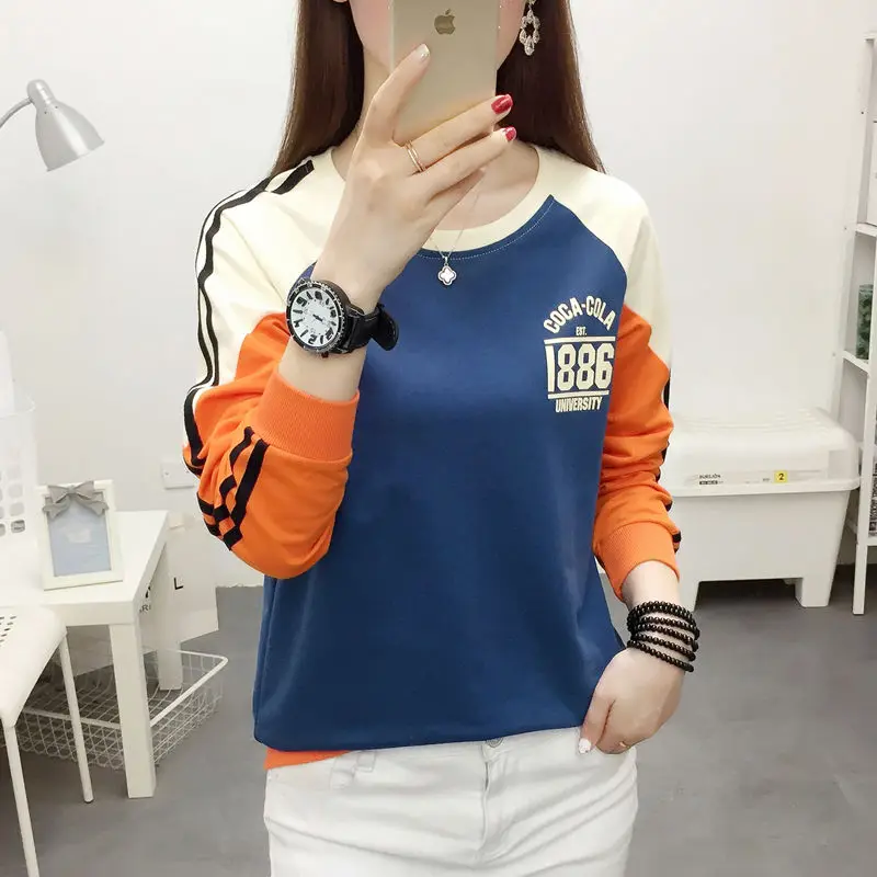 

2021 New Autumn and Winter Round Neck Hoodless Large Women's Sweater Loose Korean Autumn Thin Cotton Top Women's Wear