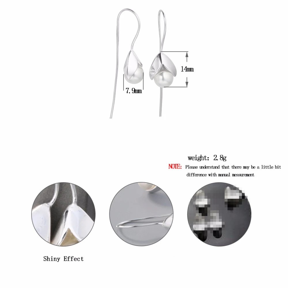 Серьги-подвески Kinitial с пресноводным жемчугом женские серьги имитацией белого