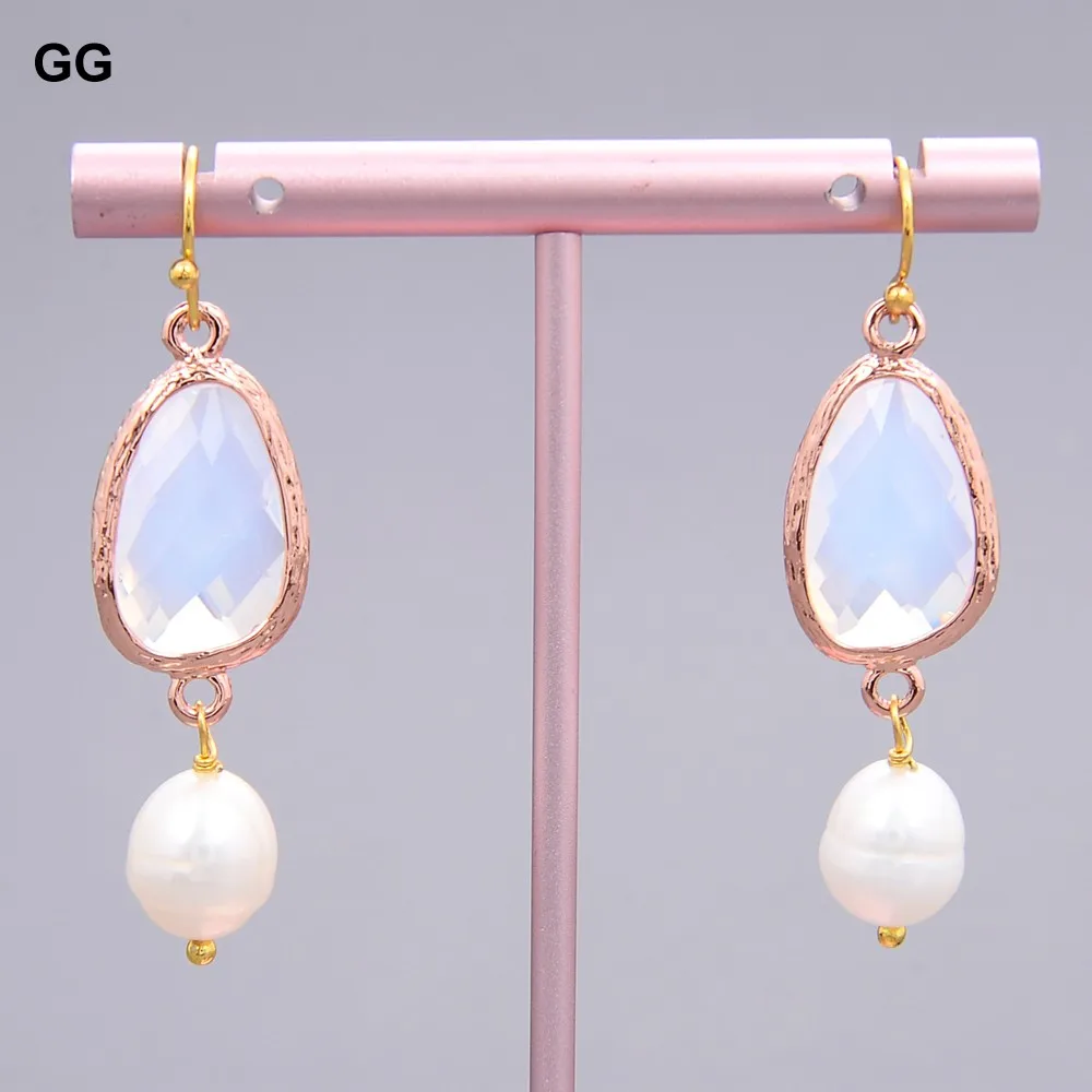 Серьги GG Jewelry с натуральным белым жемчугом зелеными красными синими аквабелыми