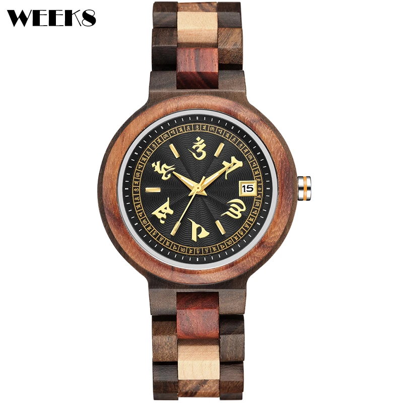 

Natural Wood Watch for Men Quartz Watches Luxury Colorful Mix Wooden Block Type Wristwatch Clock Male Business Relogio Masculino