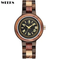 natural wood watch for men quartz watches luxury colorful mix wooden block type wristwatch clock male business relogio masculino