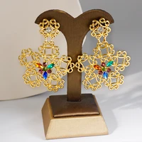 fashion crystal copper hoop drop earrings for women earrings wedding jewelry accessories 2022